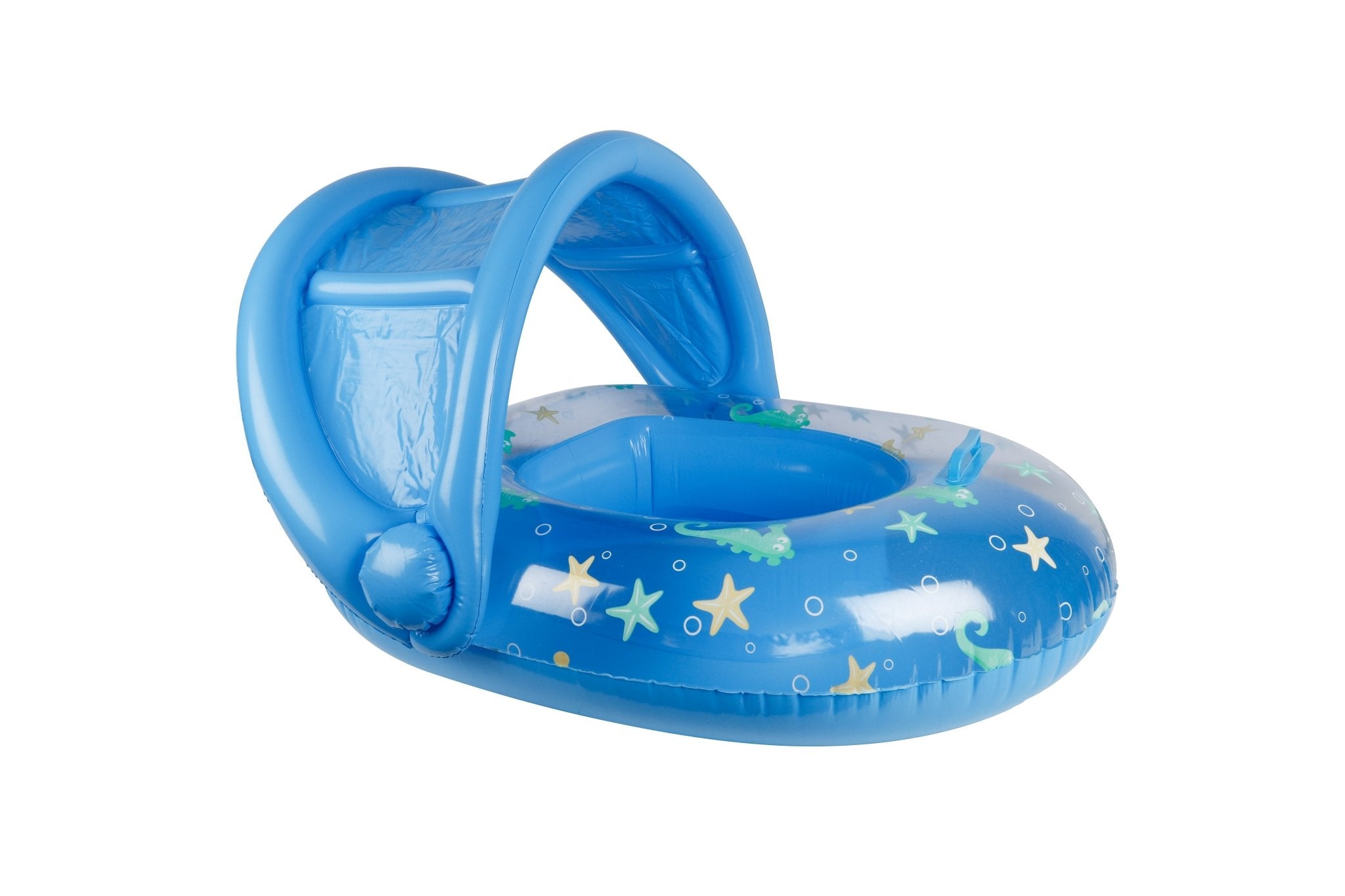 Inflatable Sealife Baby Float with Canopy Blue 90x76cm - Age 1-2yrs
