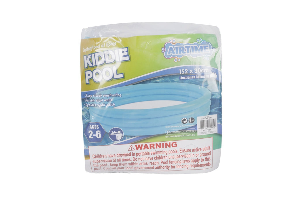 Inflatable 3 Ring Blue Kiddies Pool 152x30cm - Age 2-6yrs