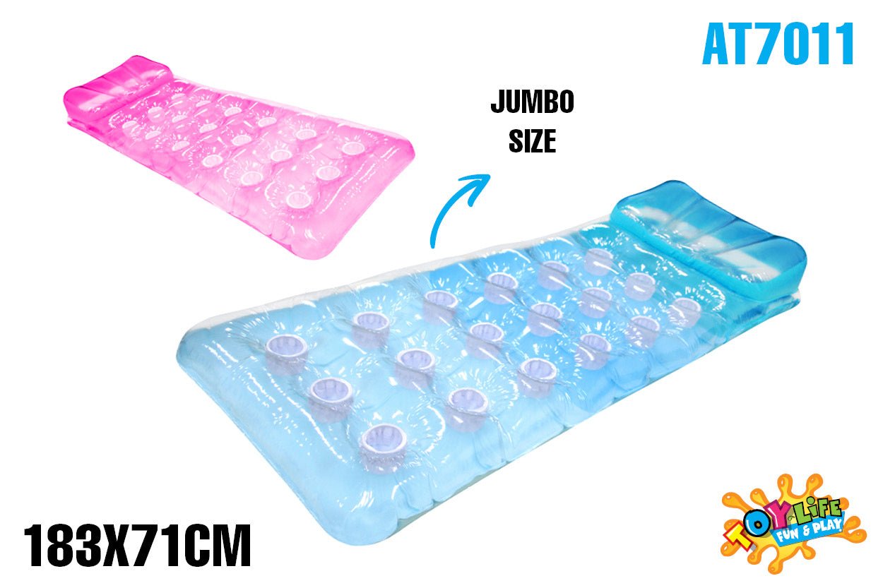 Inflatable Air Mattress 183x71cm - Pink or Blue