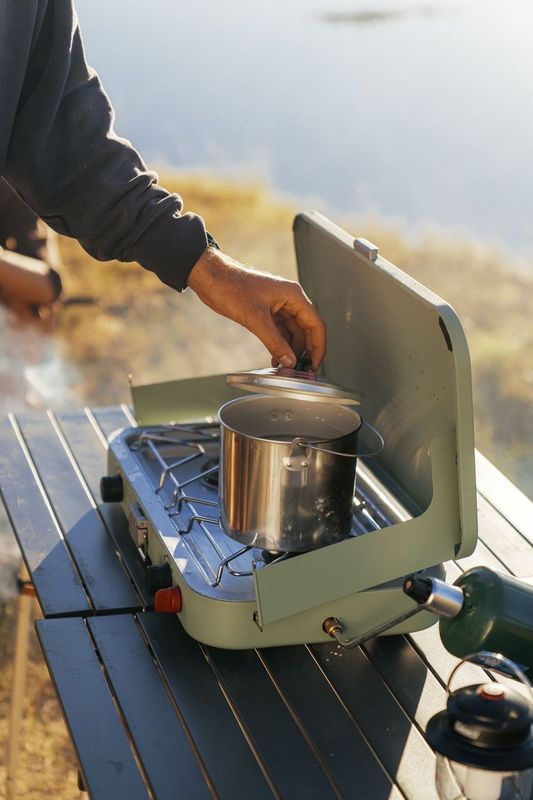 Coleman Cascade 3-in-1 Portable Camping Stove with Wind Guards, 24000 BTUs
