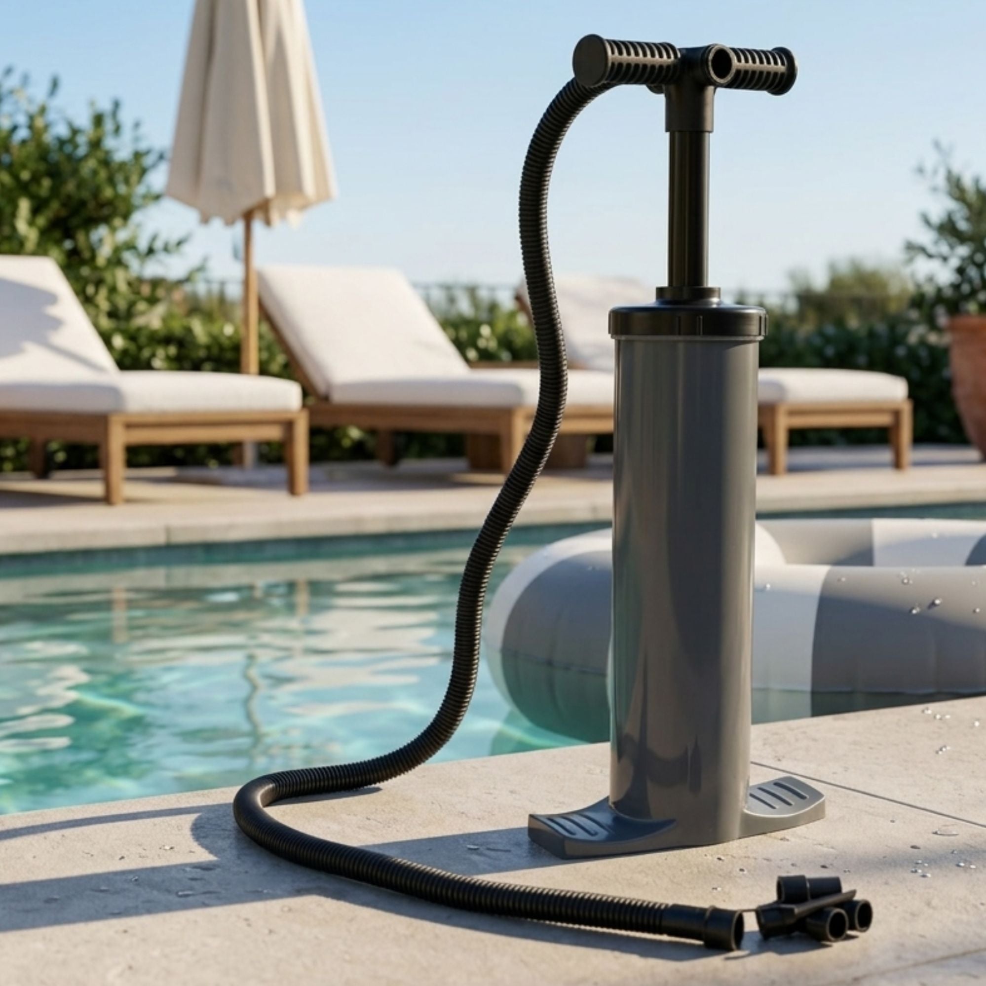 Wildtrak Double Action Manual Hand Pump 38CM, 2 x 1400cc Air Capacity