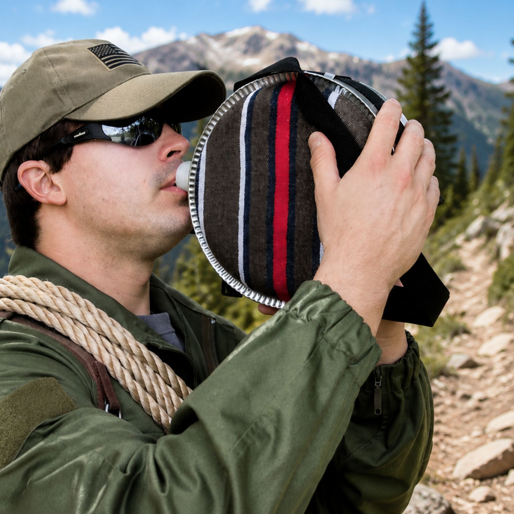 Wildtrak 2-Quart Water Canteen Strew Top with Adjustable Shoulder Strap