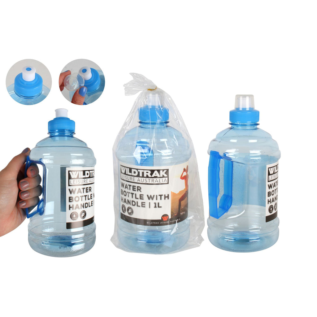 Wildtrak 1L Pop top Hydration Water Bottle with Easy Grip Handle