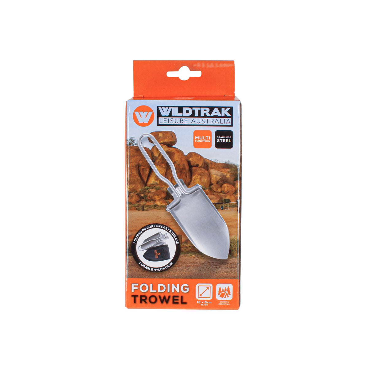 Wildtrak Stainless Steel Folding Trowel 12x6cm