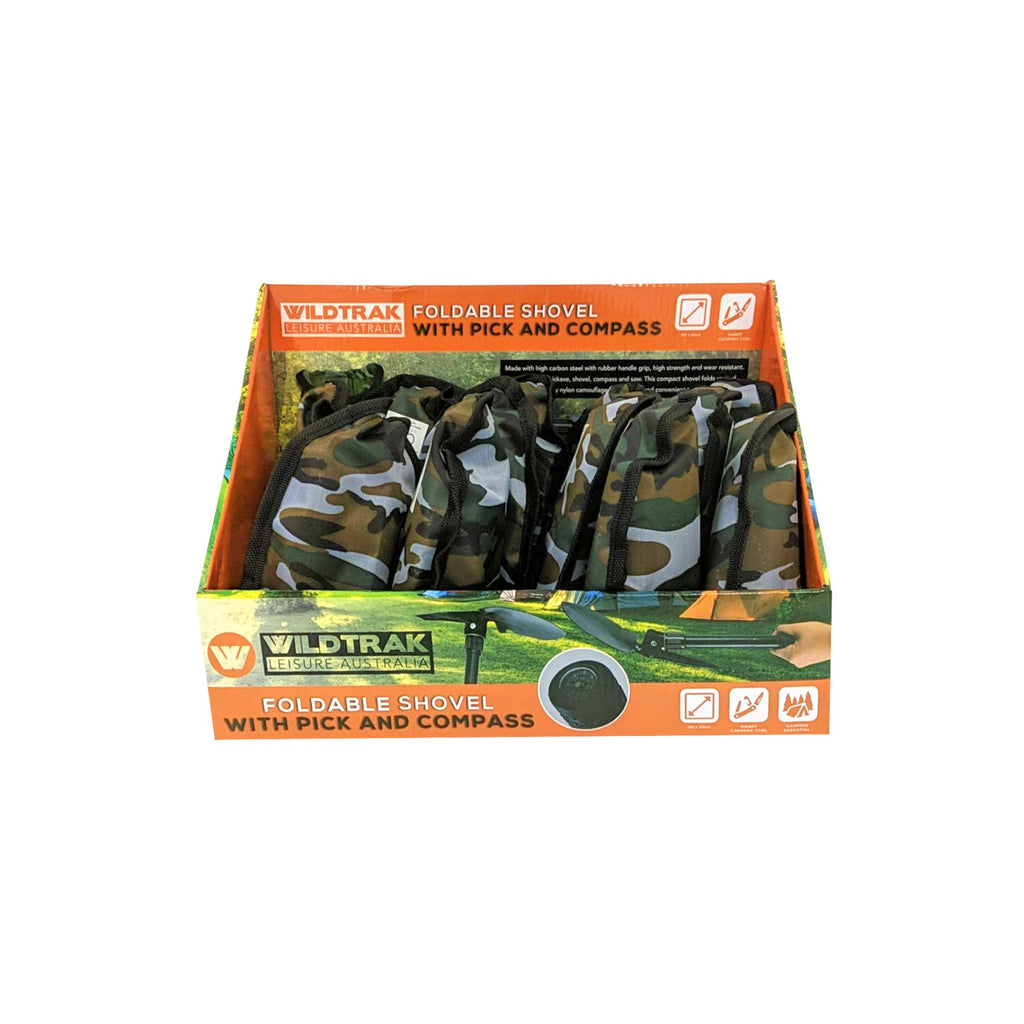 Wildtrak Multi Purpose Camp Tool, Shovel, Pick and Compass 30x10cm