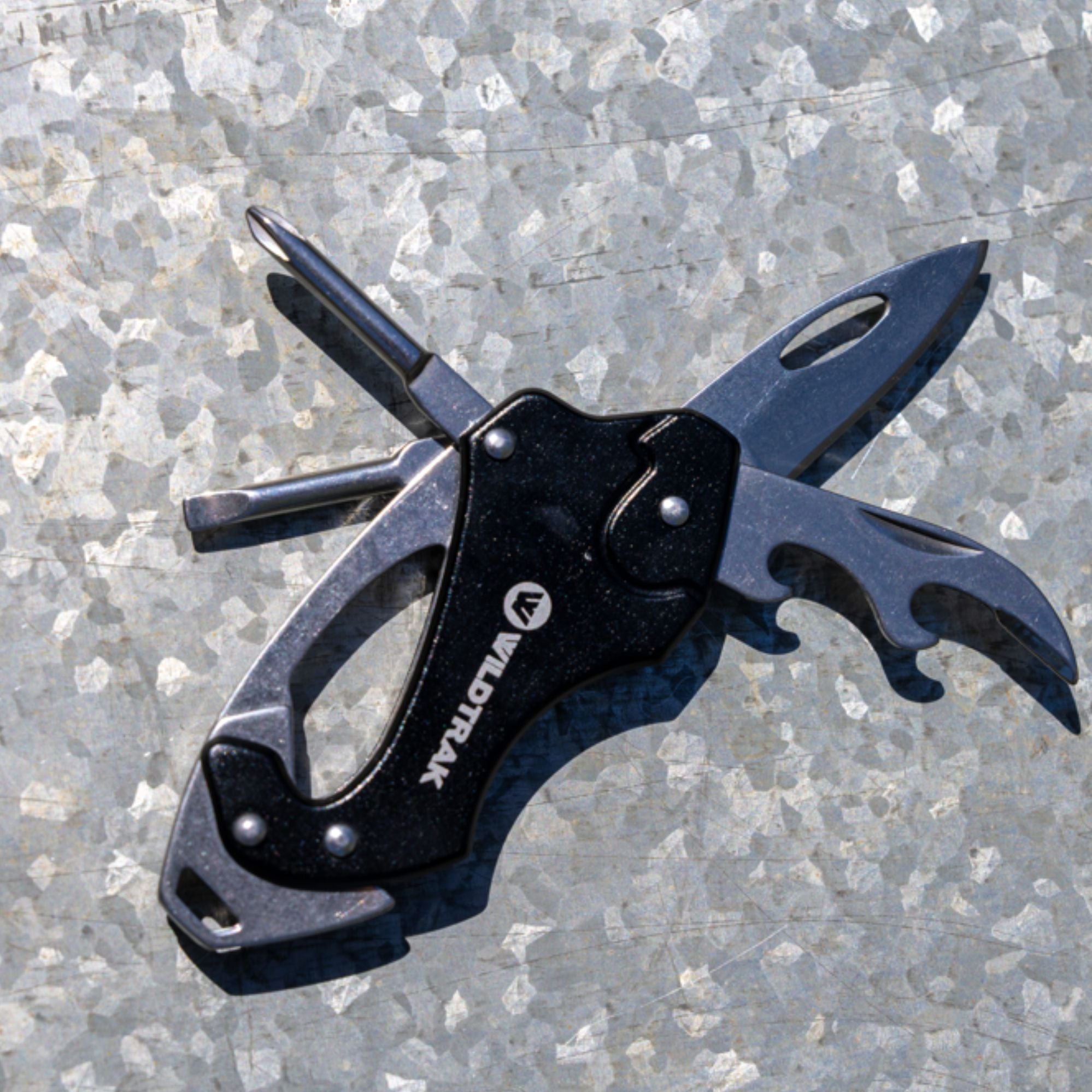 Wildtrak 6 in 1 Multi Function Tool Key Ring with Army Knife