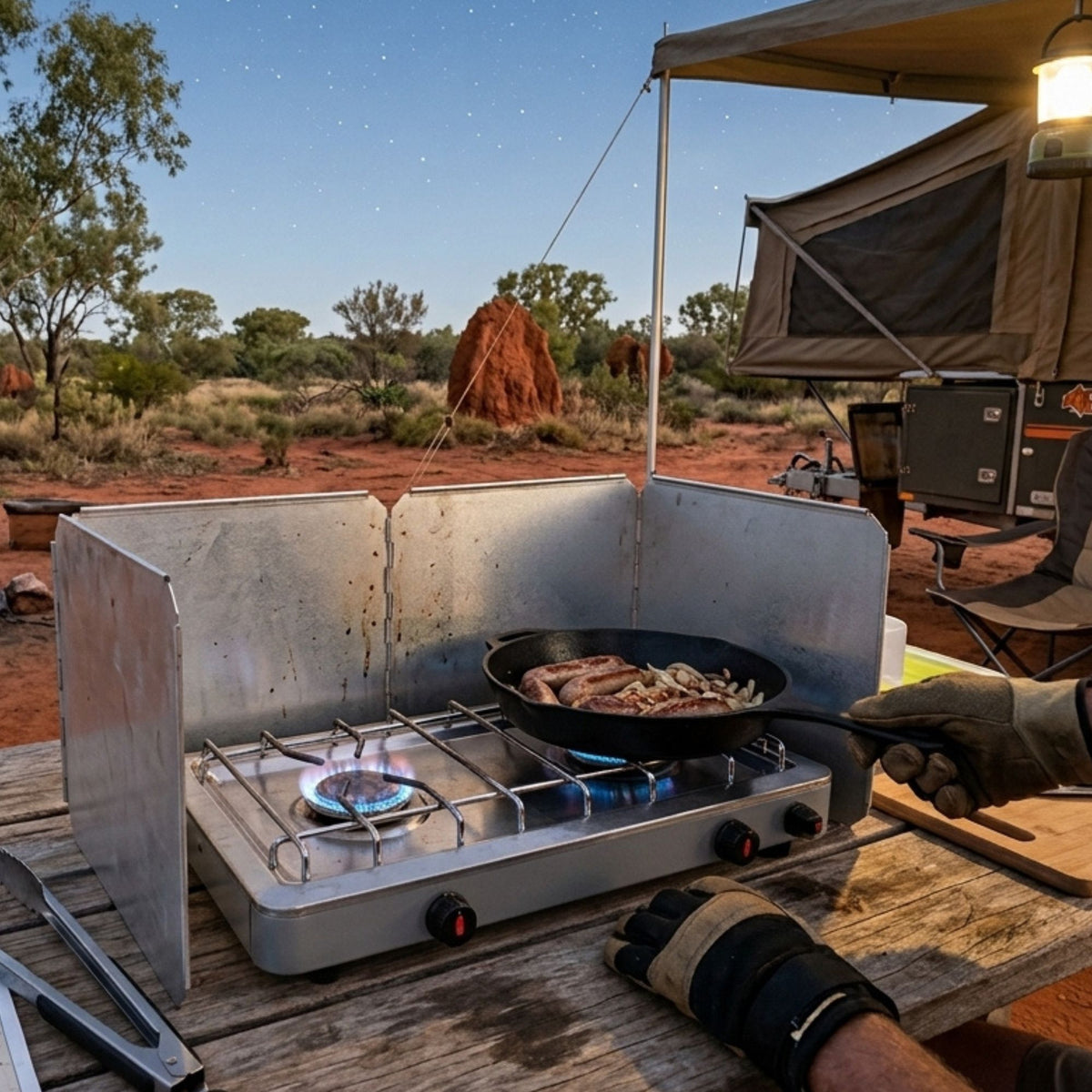 Wildtrak 4 Sided Folding Campfire/Stove Windshield 148x28cm