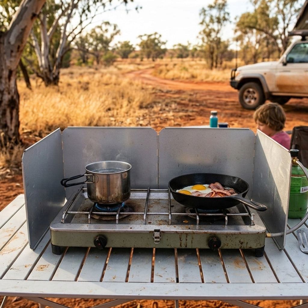 Wildtrak 4 Sided Folding Campfire/Stove Windshield 148x28cm