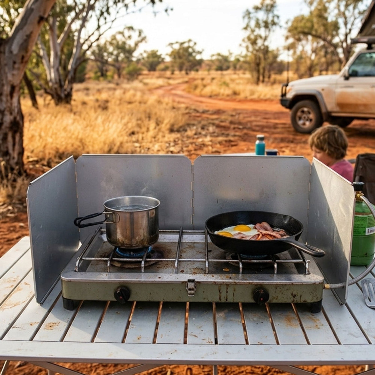 Wildtrak 4 Sided Folding Campfire/Stove Windshield 148x28cm
