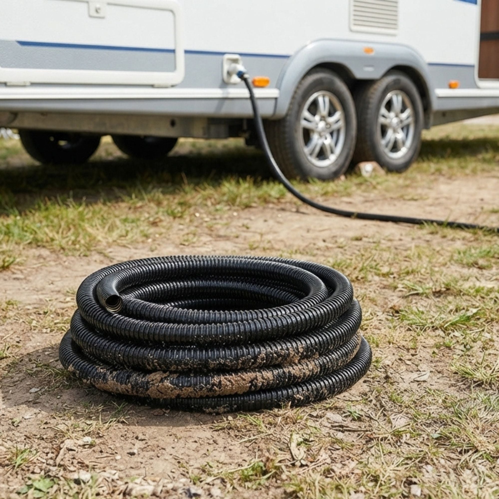 Wildtrak Grey Sullage Waste Water Hose 10mx25mm