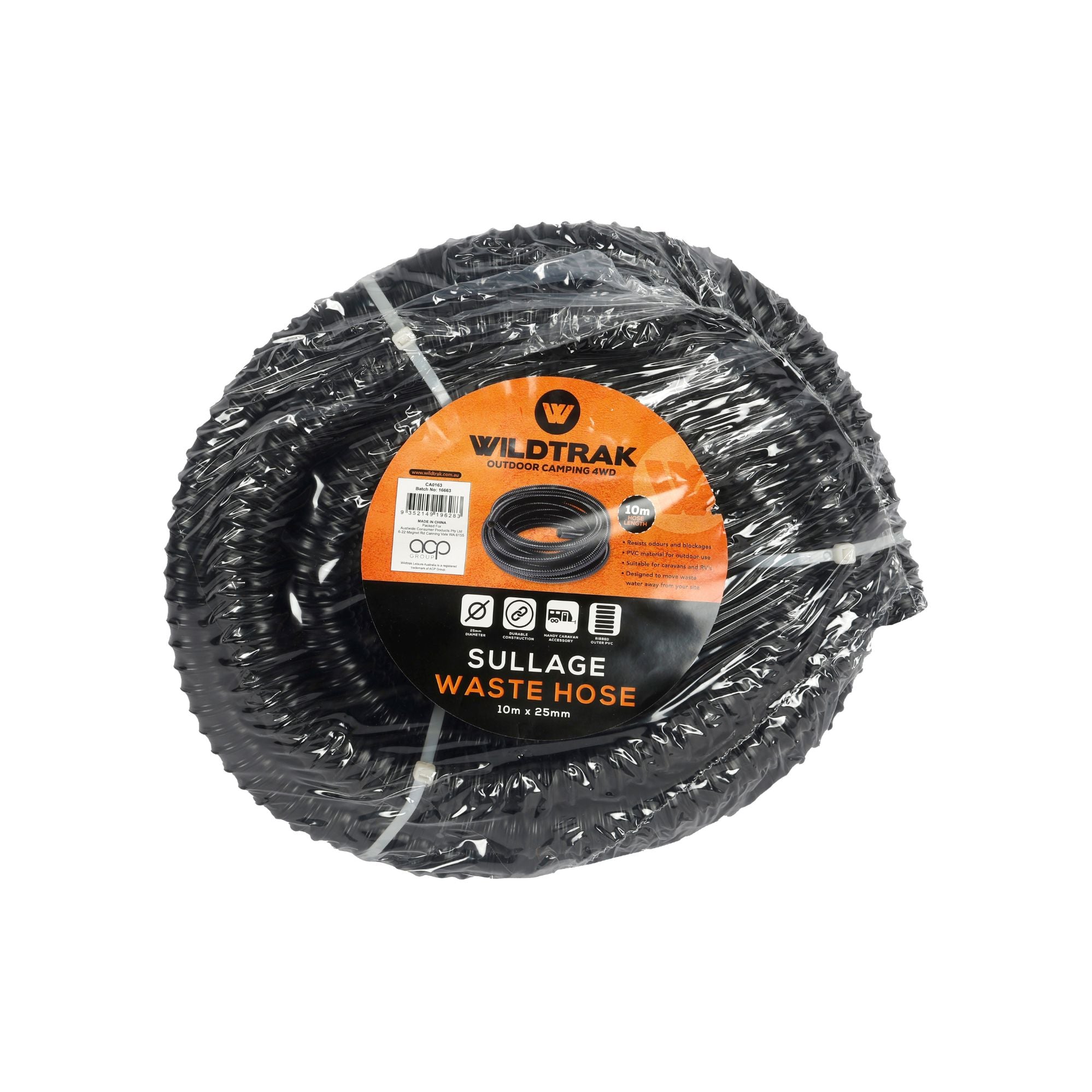 Wildtrak Grey Sullage Waste Water Hose 10mx25mm