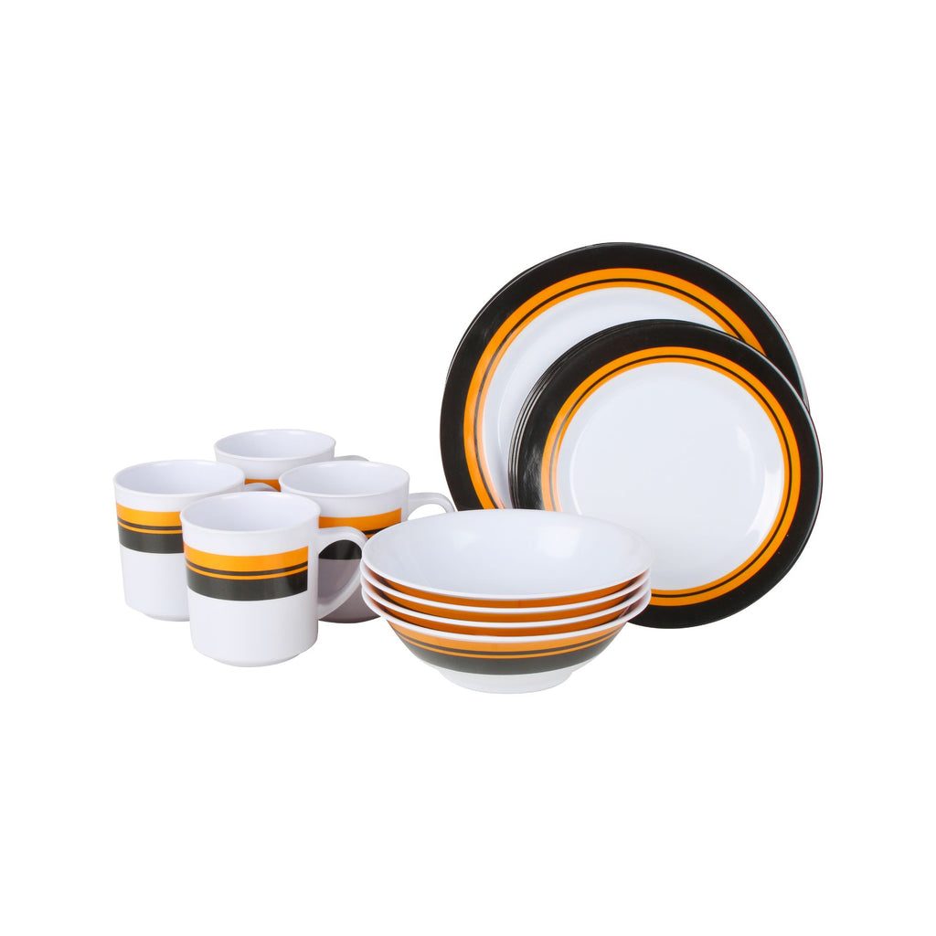 Wildtrak 16 Piece Melamine Camping Picnicking Dinner Set, BPA Free