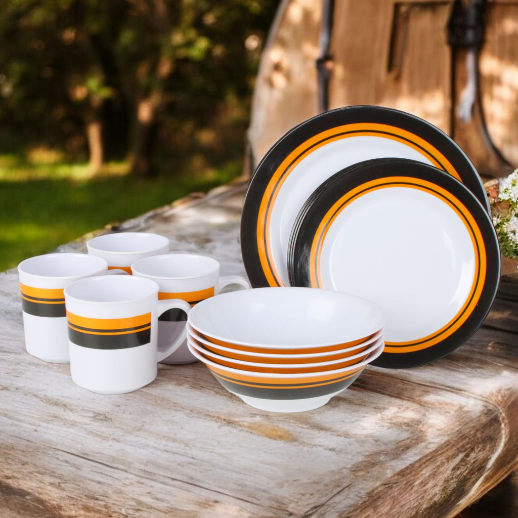 Wildtrak 16 Piece Melamine Camping Picnicking Dinner Set, BPA Free