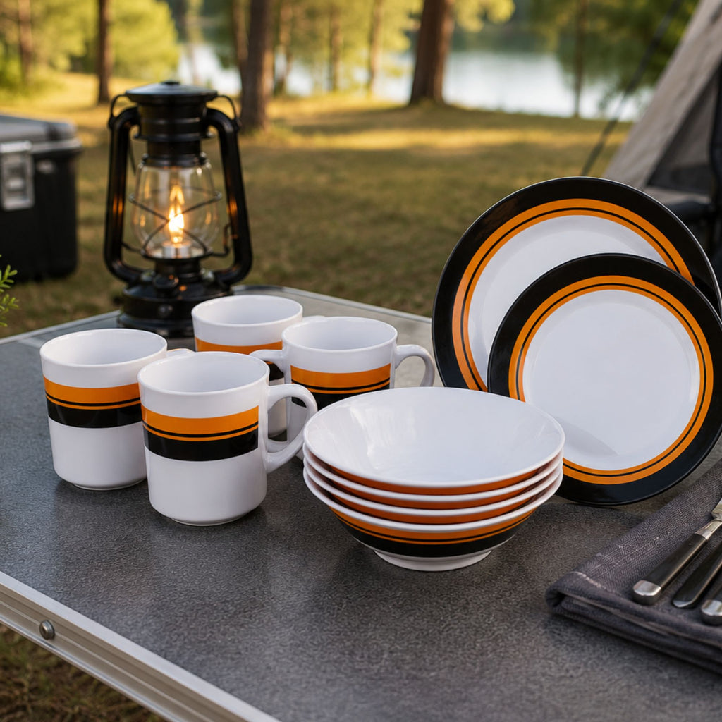 Wildtrak 16 Piece Melamine Camping Picnicking Dinner Set, BPA Free