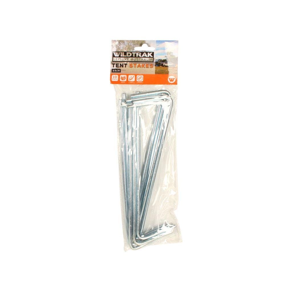 Wildtrak 10 Pack Stainless Steel Tent Pegs 23cm