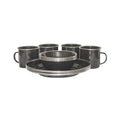 Wildtrak 12pc 4P Premium Black Speckled Enamel Dinner Set with Stainless Steel Rims