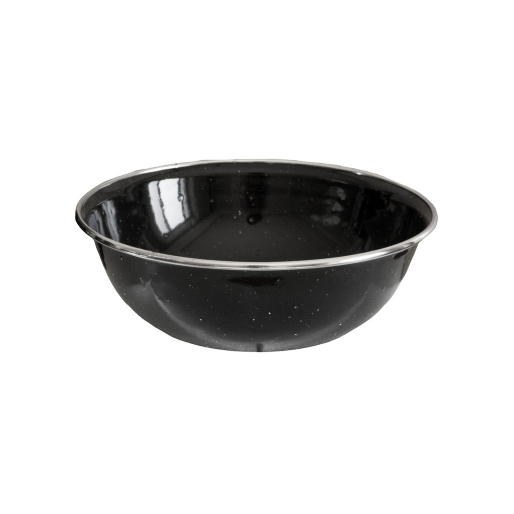 Wildtrak Premium Black Speckled Enamel Bowl with Stainless Steel Rim 15cm