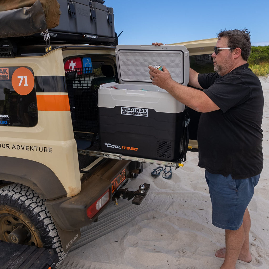 Wildtrak 4WD Heavy-duty Fridge/Freezer Slide, Powder Coated, Max Weight 125kg