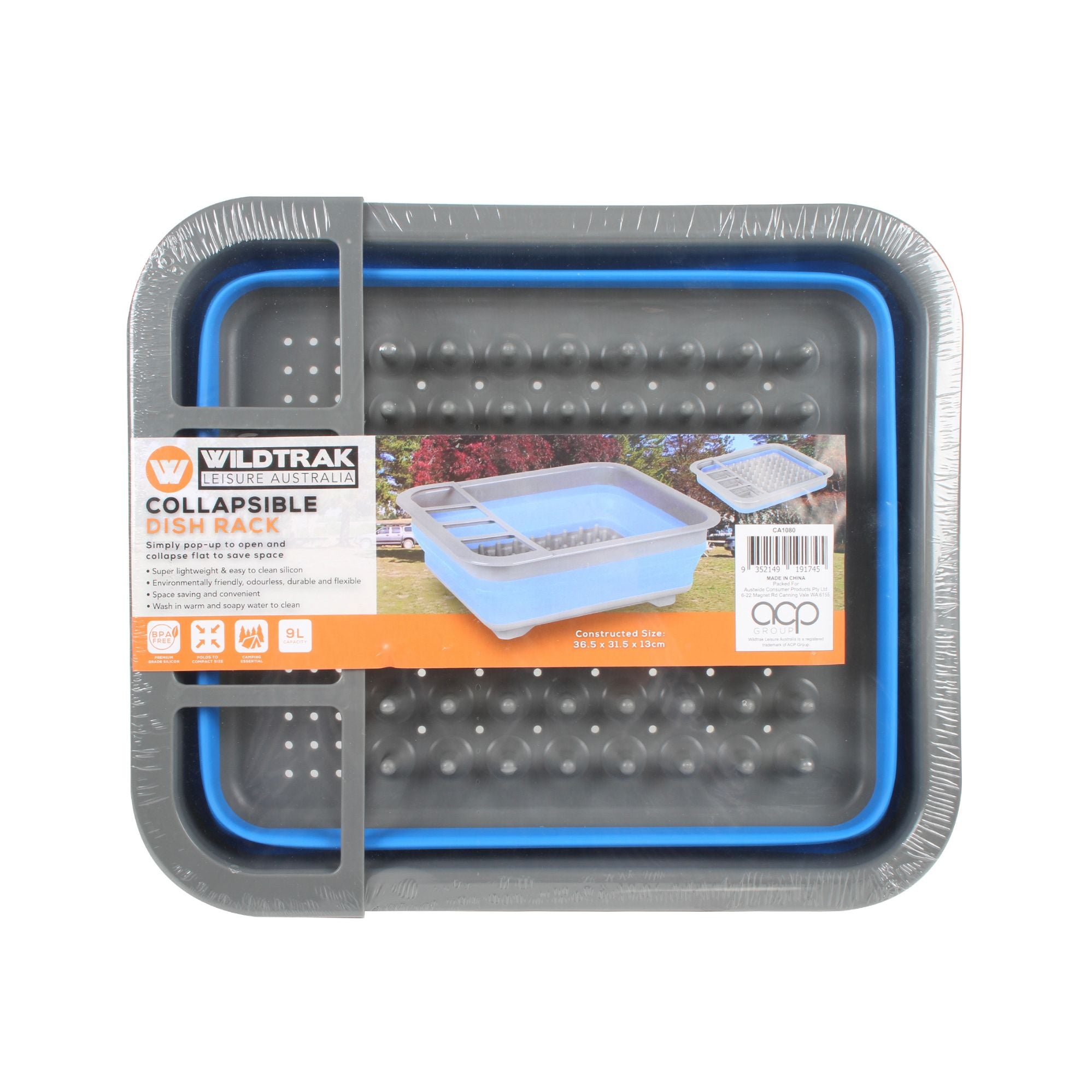 Wildtrak Collapsible 9 Litre Dish Rack 36.5x31.5x13cm