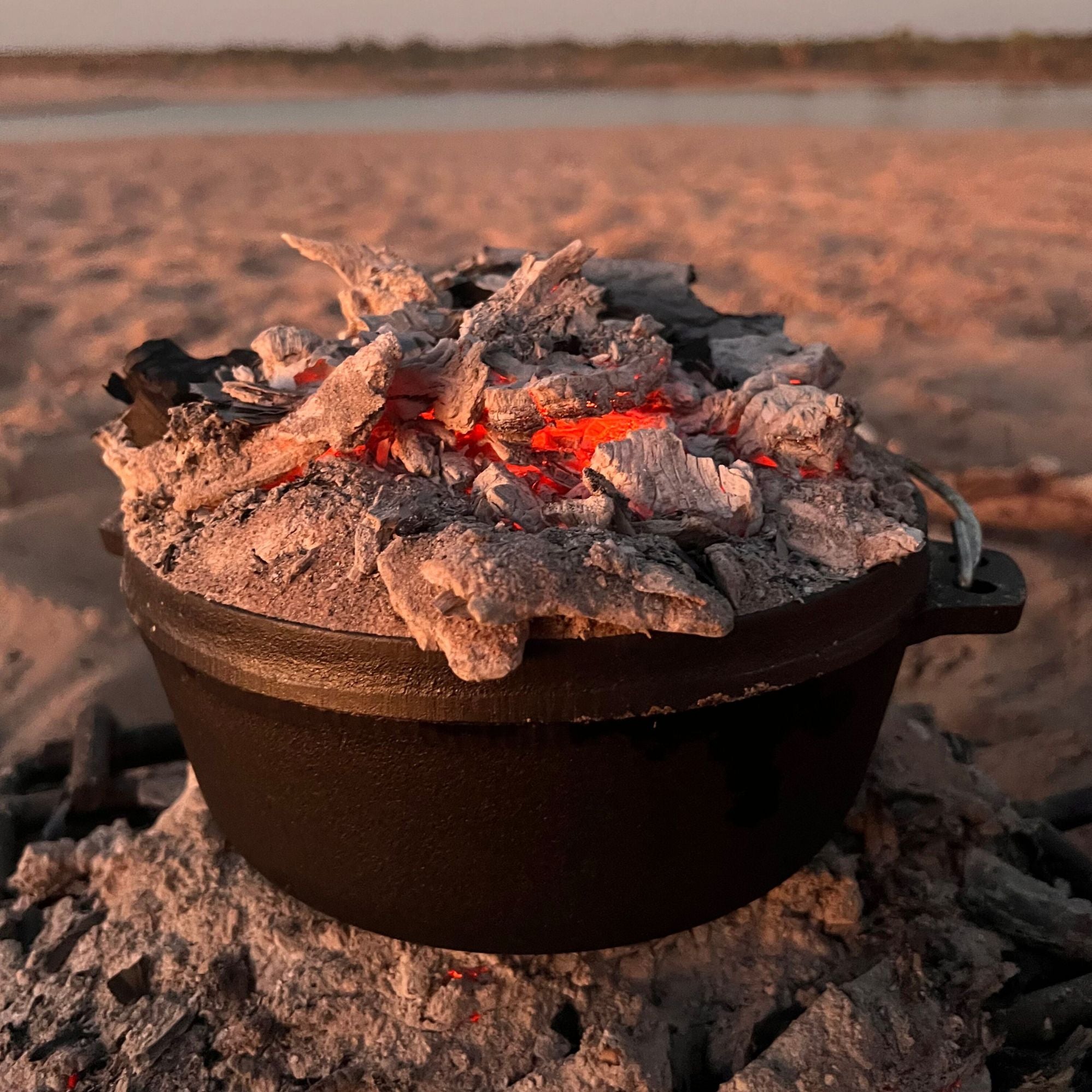 Wildtrak 12 Quart Heavy-duty Round Camp Oven with Lip and Handle, Pre-Seasoned