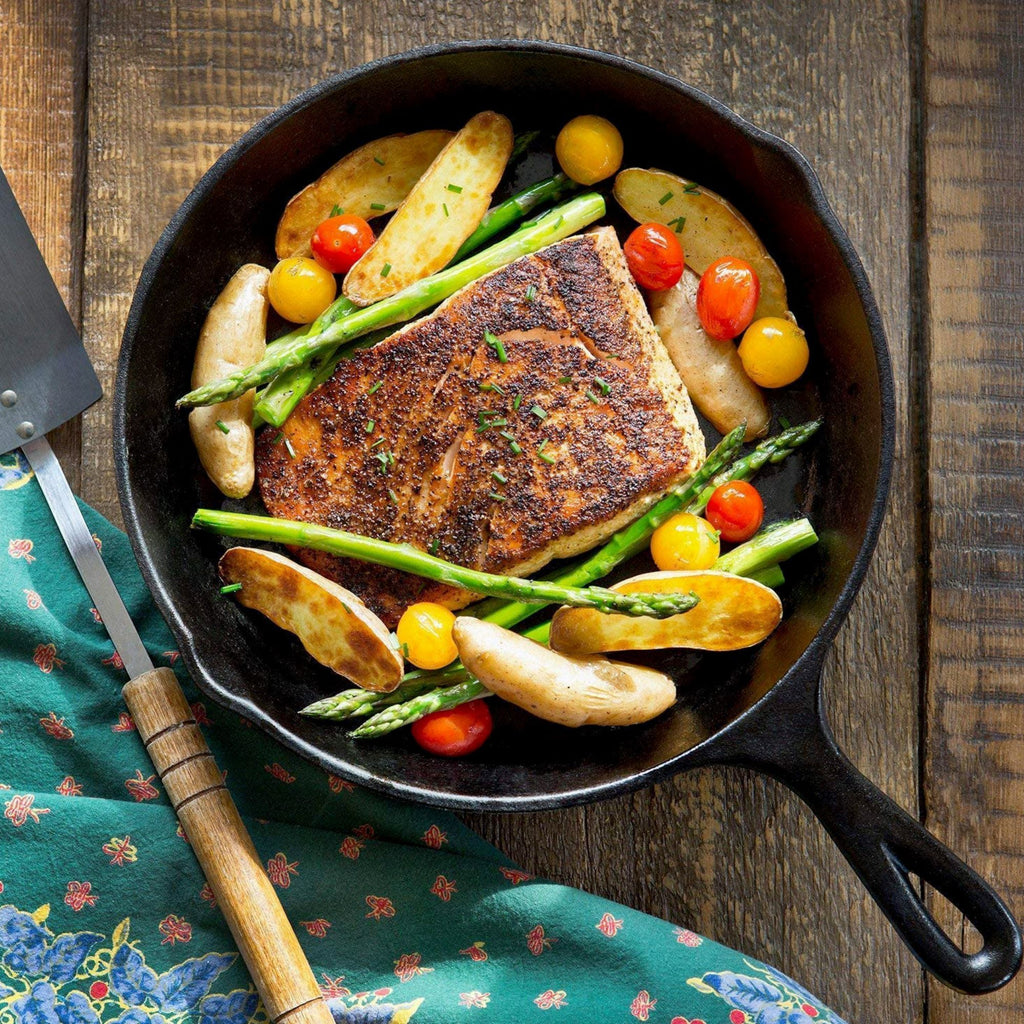 Wildtrak 3 Piece Cast Iron Skillet Frying Pan Set with Pour Spout and Handles