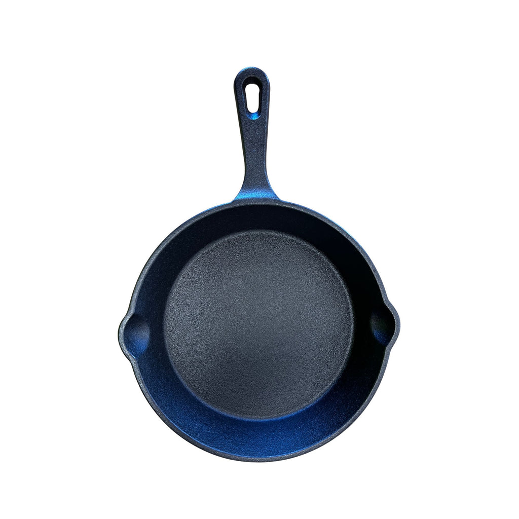 Wildtrak 3 Piece Cast Iron Skillet Frying Pan Set with Pour Spout and Handles