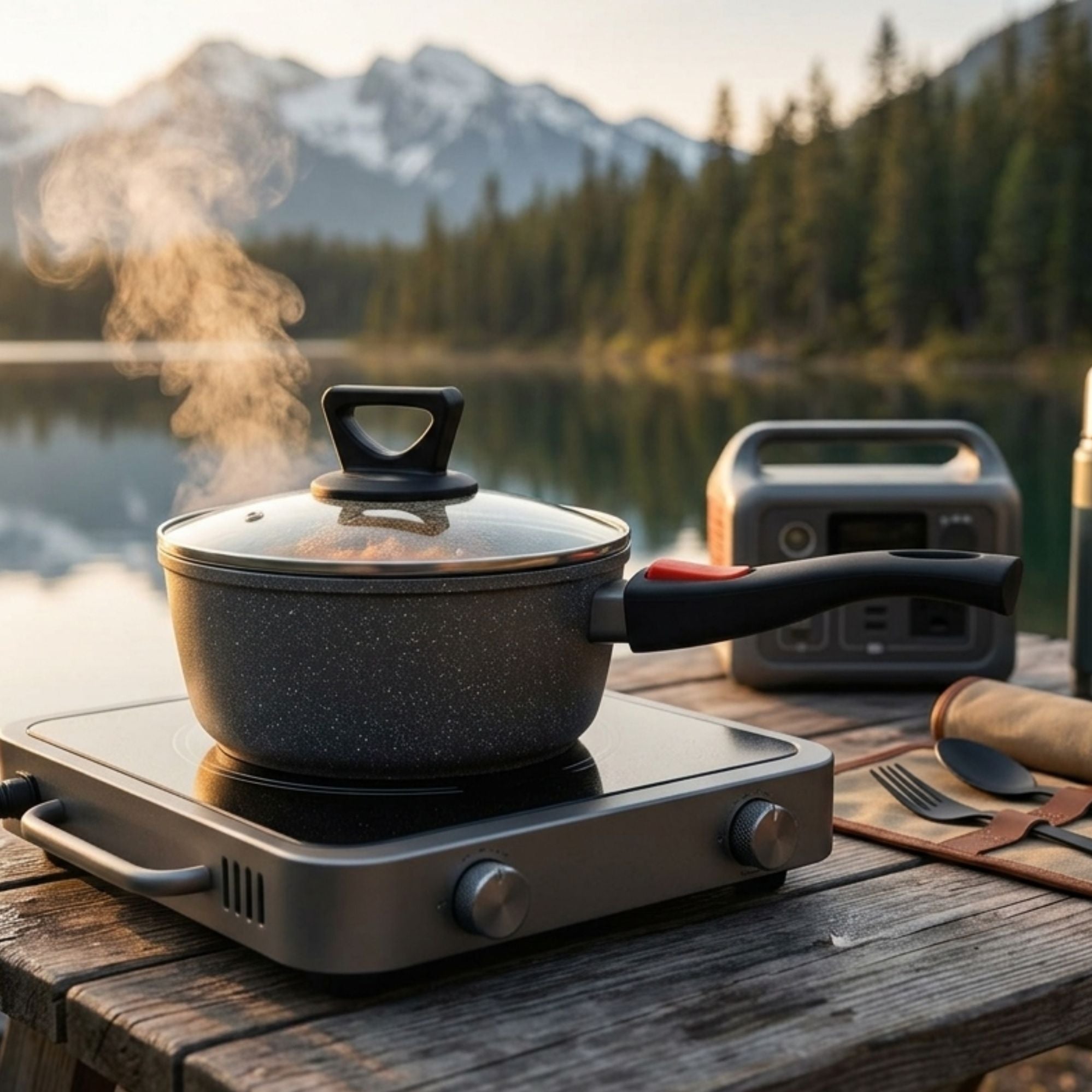 Compact Saucepan 18cm Non Stick Detach Handle – Wildtrak Offroad