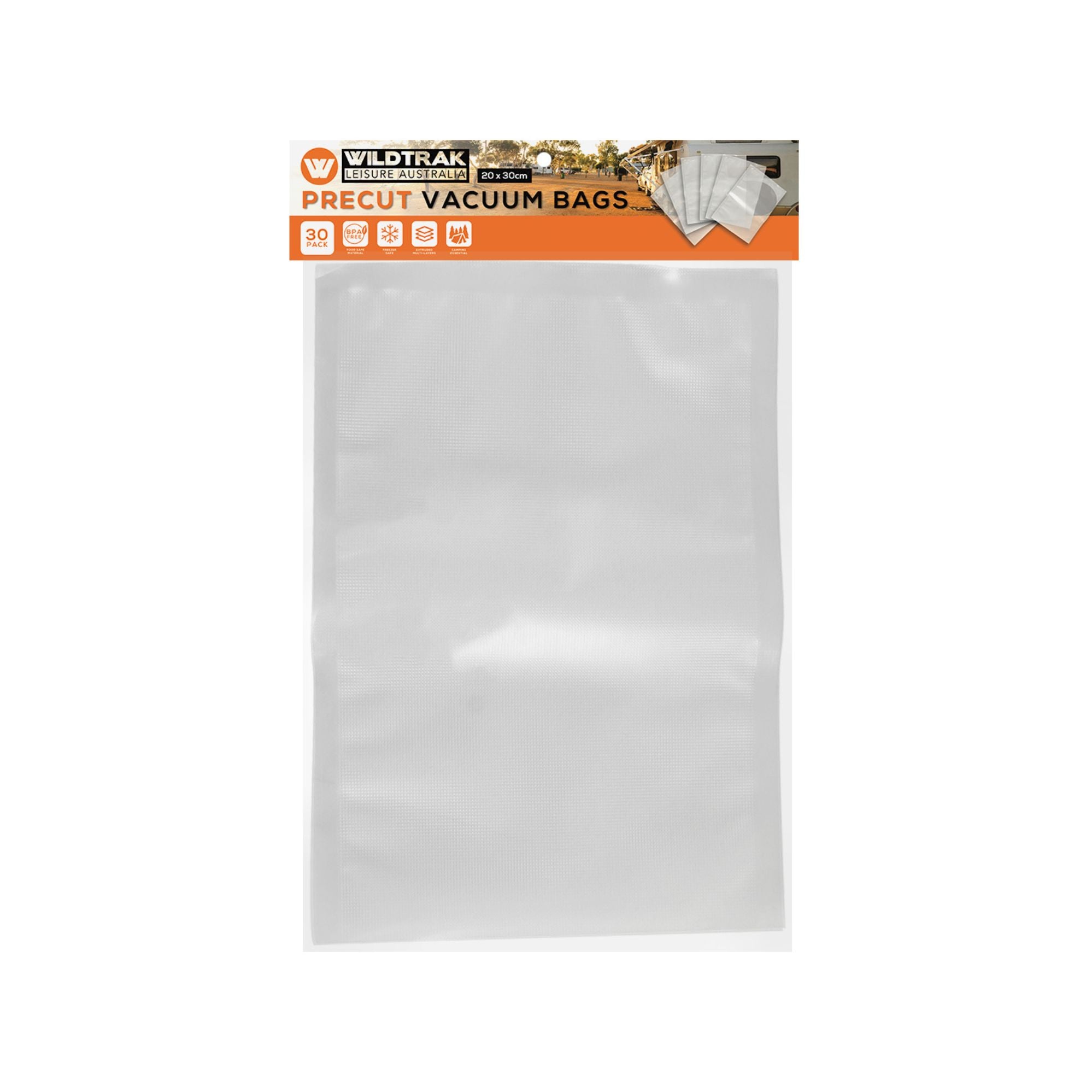 Wildtrak 30 Pack Pre-cut Vacuum Sealer Bags 20x30cm