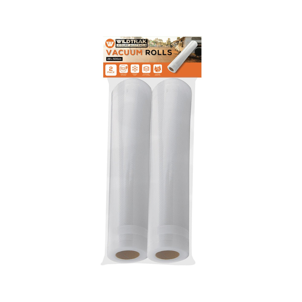 Wildtrak 2 Pack Vacuum Rolls , BPA Free, Extruded Multi-Layers 28x500cm