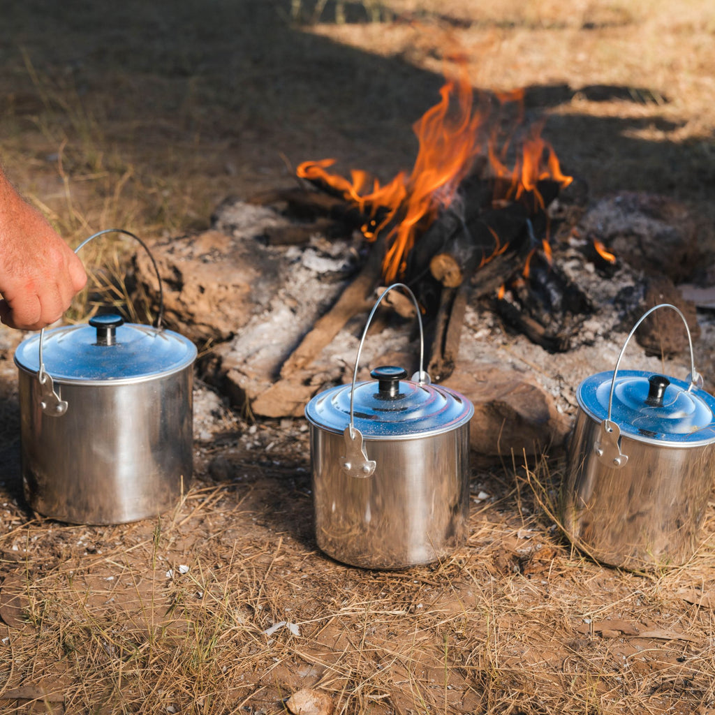 Wildtrak 3pc Aluminium Billy Can Set with Handles