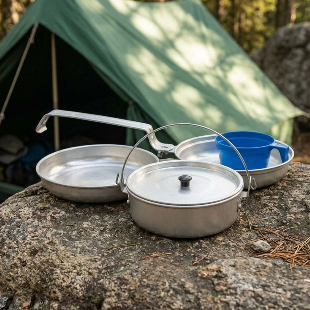 Wildtrak 4pc Hiker 1P Essential Aluminium Mess Kit Set