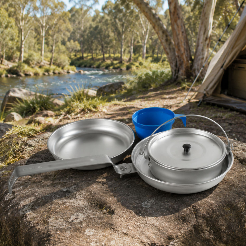 Wildtrak 4pc Hiker 1P Essential Aluminium Mess Kit Set