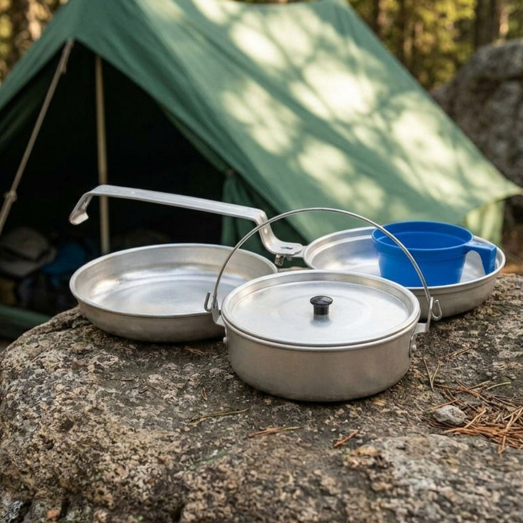Wildtrak 4pc Hiker 1P Essential Aluminium Mess Kit Set