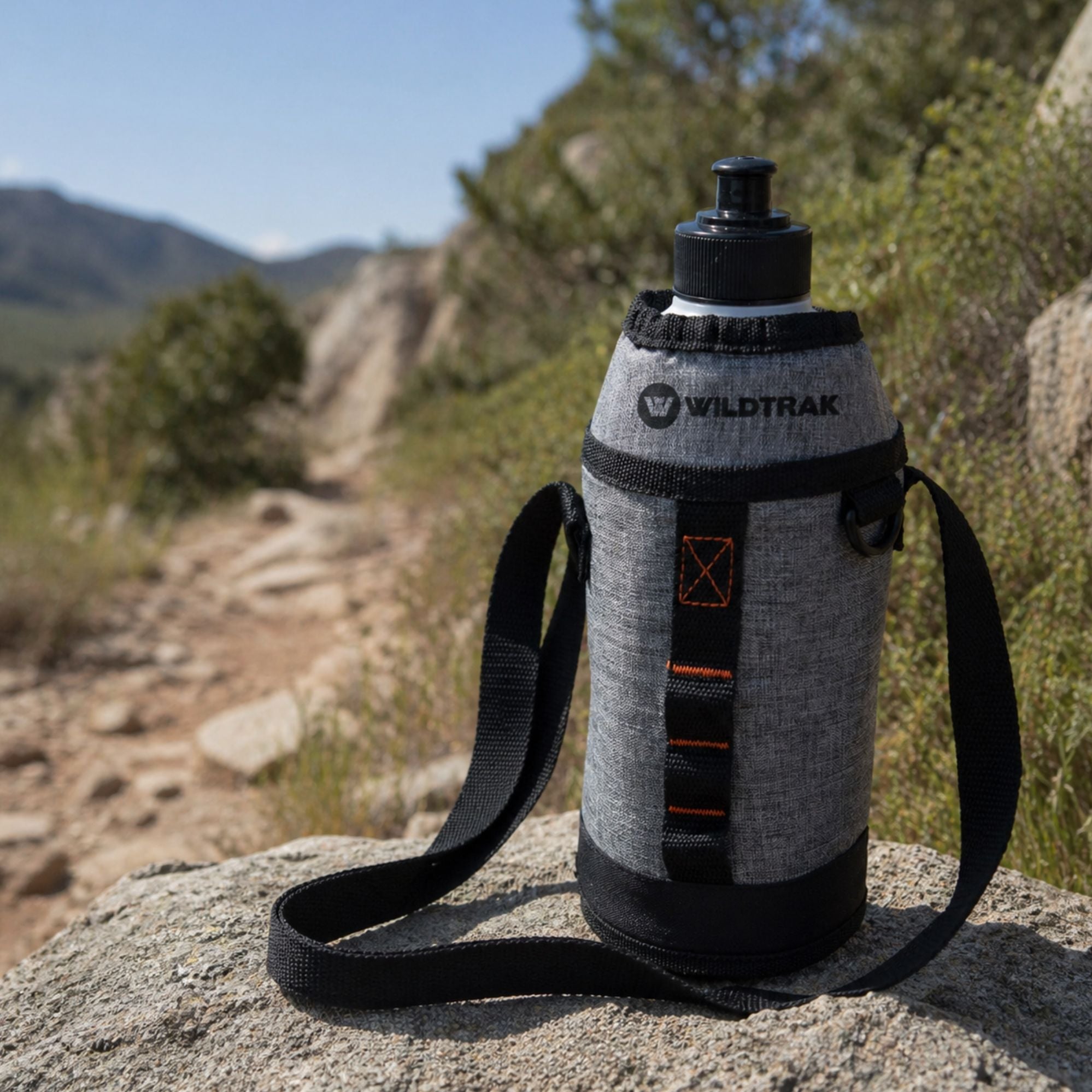 Wildtrak 1L Hydration Water Bottle with Removable Insulated Wrap Sipper Cap and Shoulder Strap