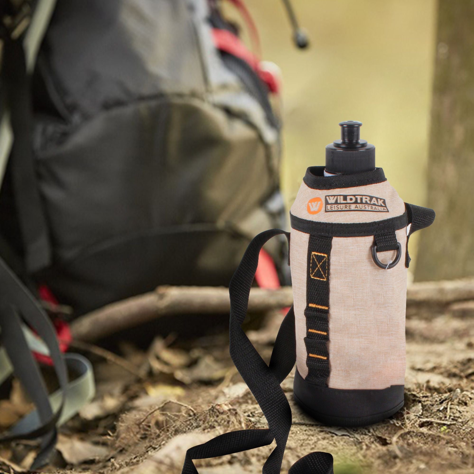 Wildtrak 1L Hydration Water Bottle with Removable Insulated Wrap Sipper Cap and Shoulder Strap