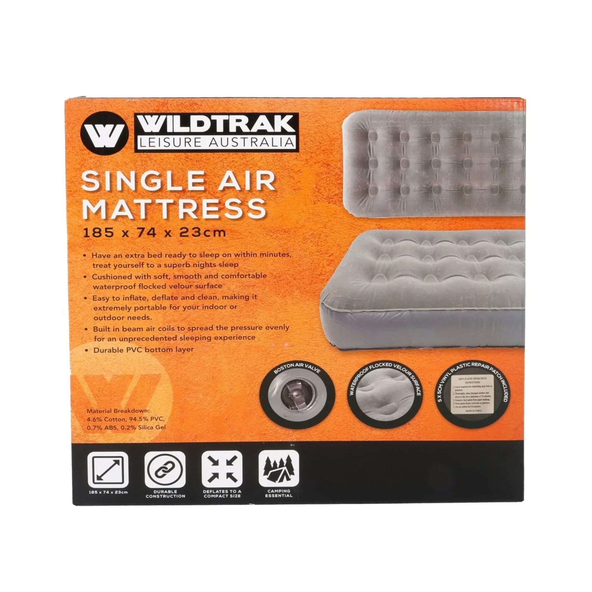 AIRBED SINGLE COIL BEAM FLOCKED