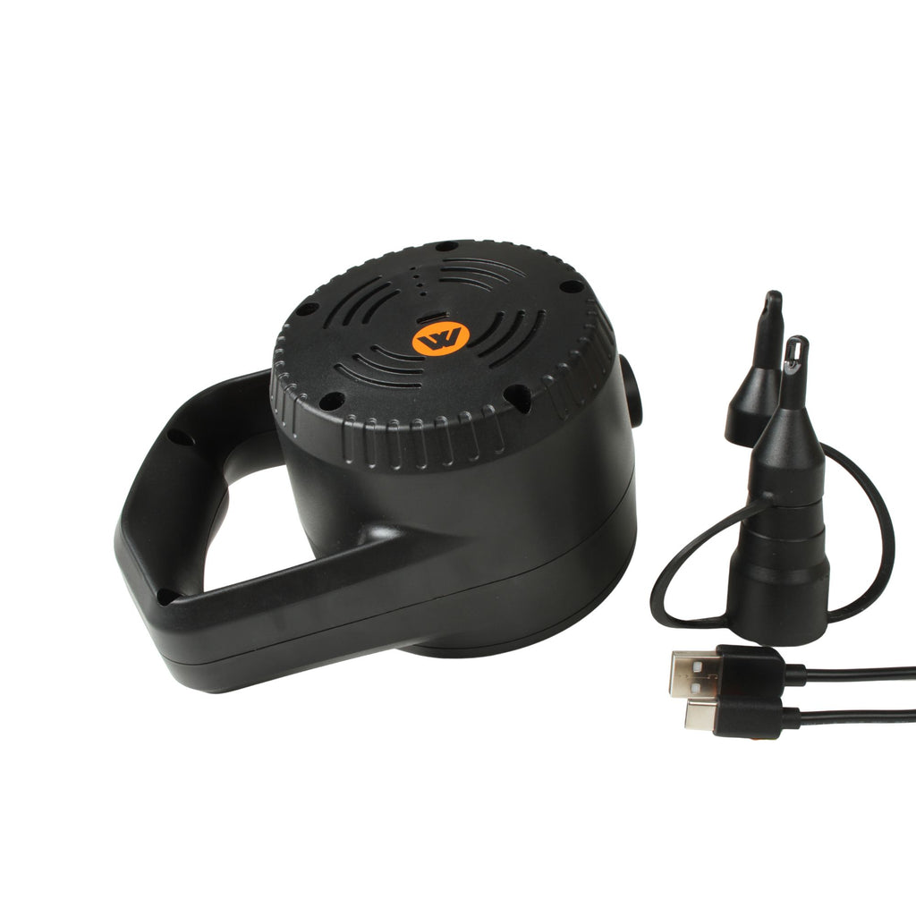 Wildtrak Rechargeable Portable Electric Air Pump with 3 Nozzle, Inflate/Deflate
