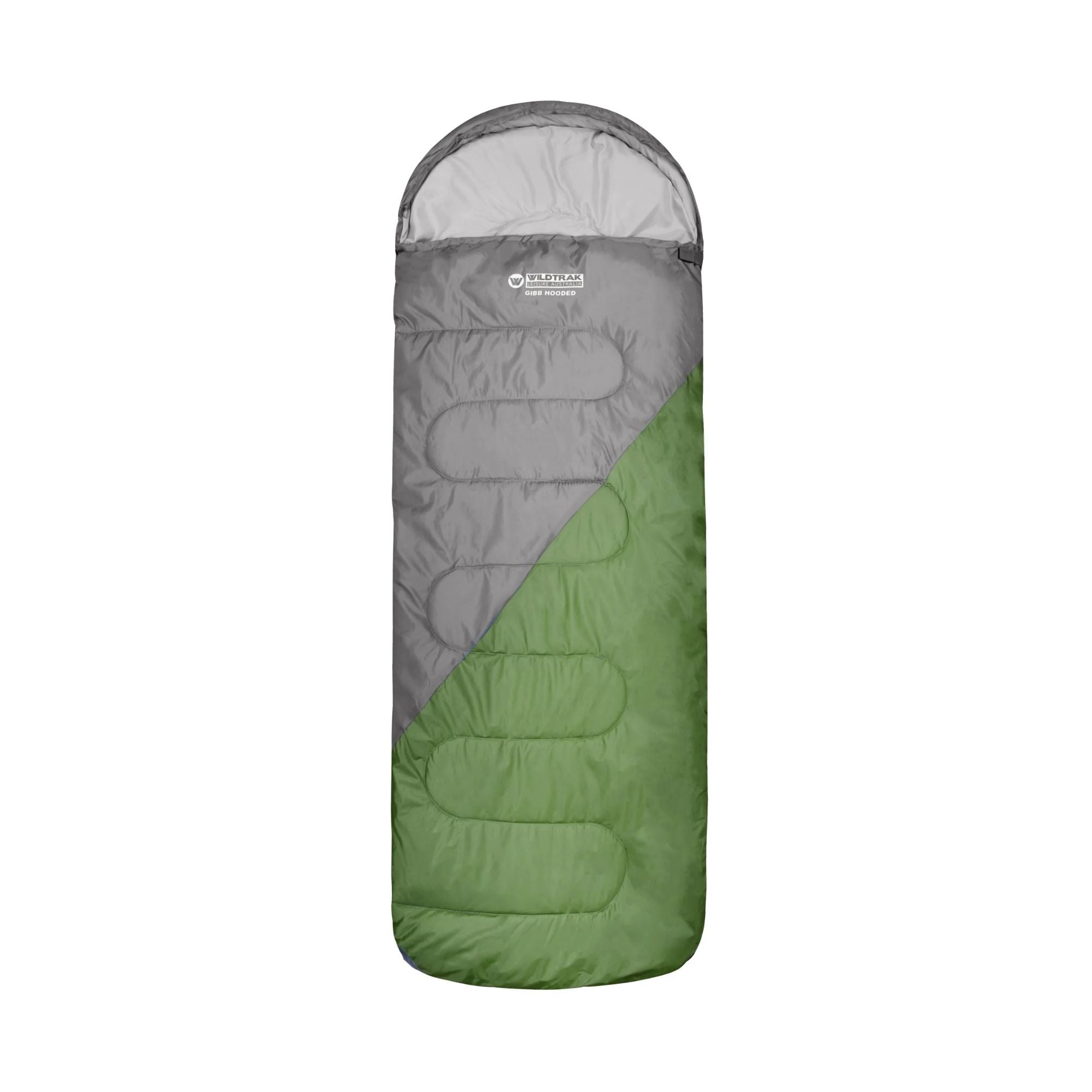 Gibb Hooded Sleeping Bag, 10-15°C, Breathable Lining, Auto Locking Zip, Sewn-through Construction, Sewn in Pocket, Hanging Loop (70 x 215cm)