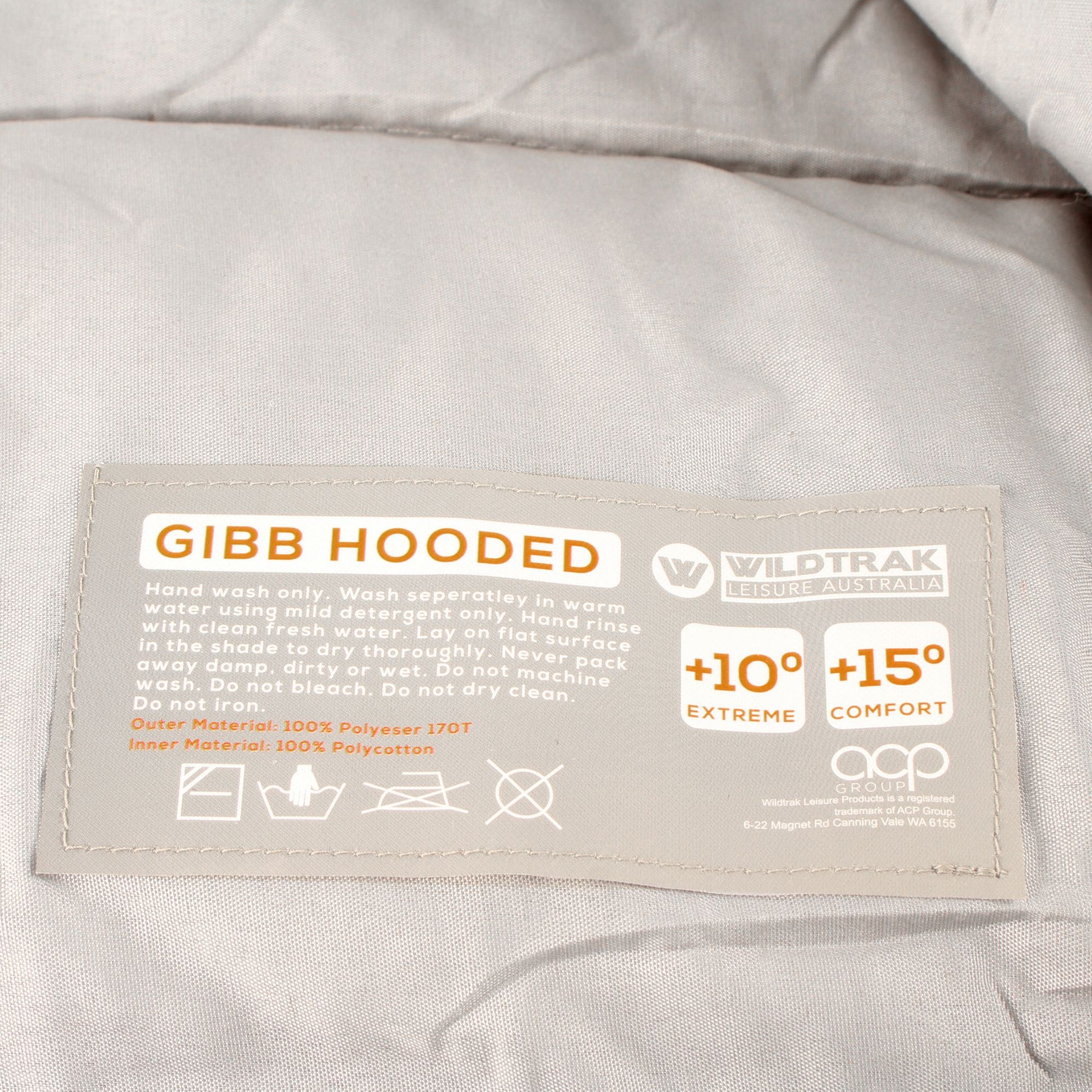 Wildtrak +10°C to +15°C Gibb Hooded Sleeping Bag, 70 x 215cm