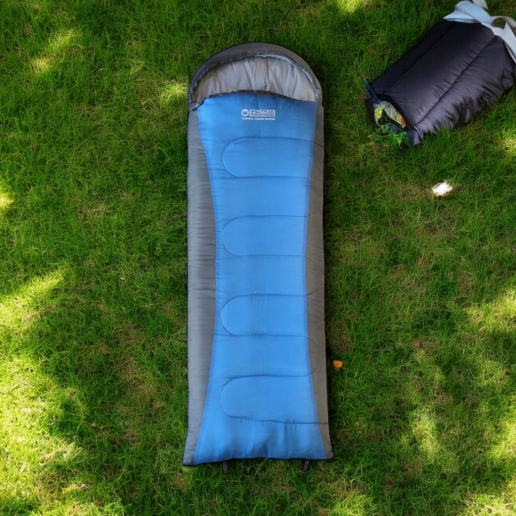 Wildtrak +5°C to +10°C Forrest Junior Kids/Youth Hooded Sleeping Bag, 65 x 205cm