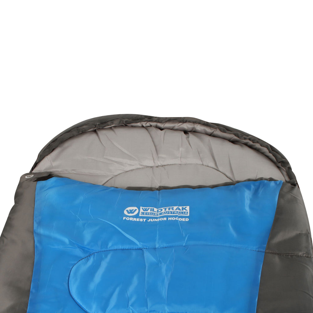 Wildtrak +5°C to +10°C Forrest Junior Kids/Youth Hooded Sleeping Bag, 65 x 205cm