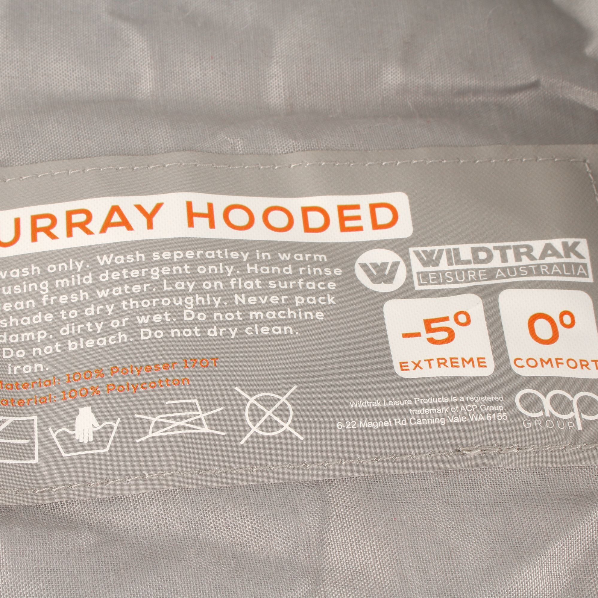 Wildtrak -5°C to -0°C Murray Hooded Sleeping Bag, 80 x 230cm