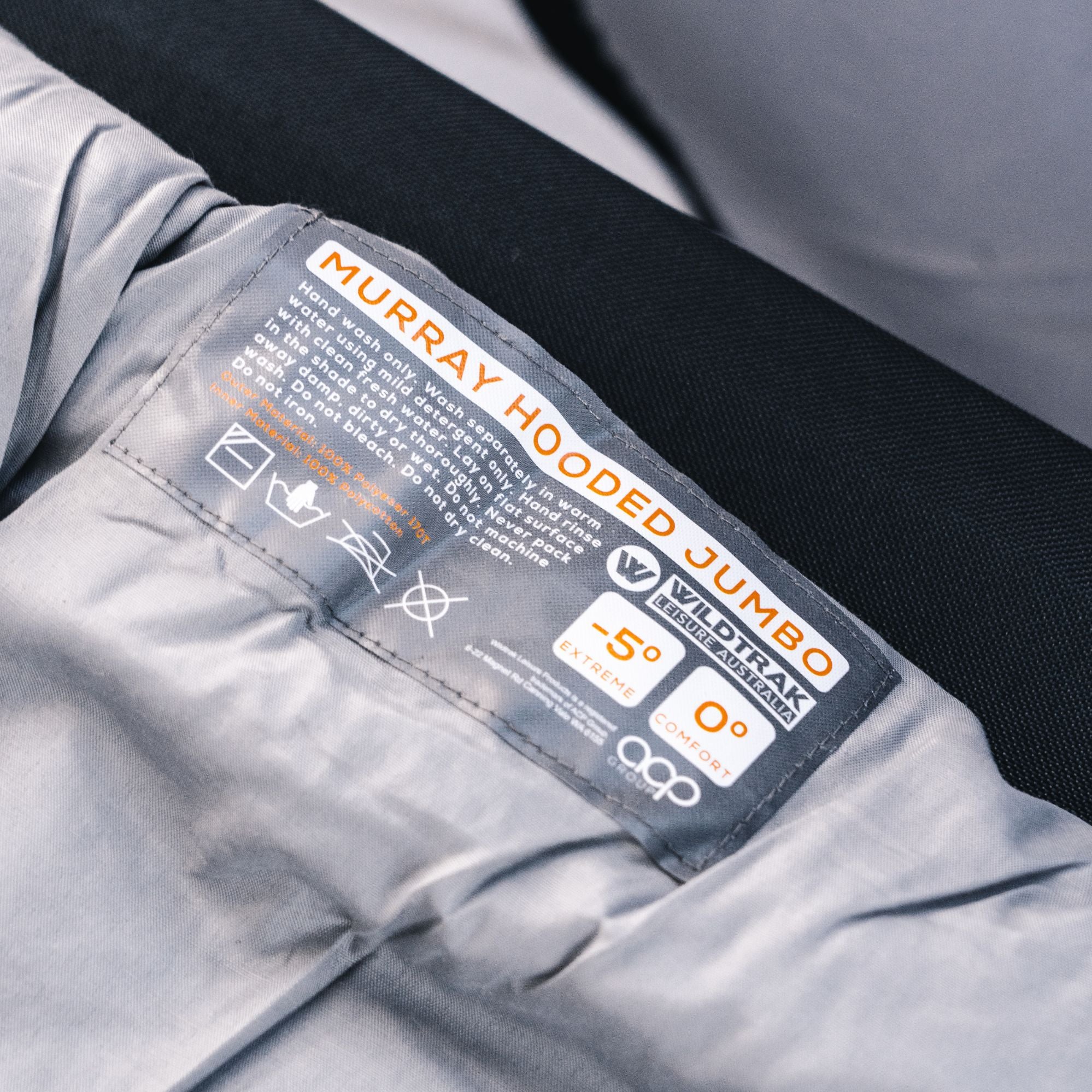 Wildtrak 0°C to -5°C Murray Jumbo Hooded Sleeping Bag, 90 x 24cm