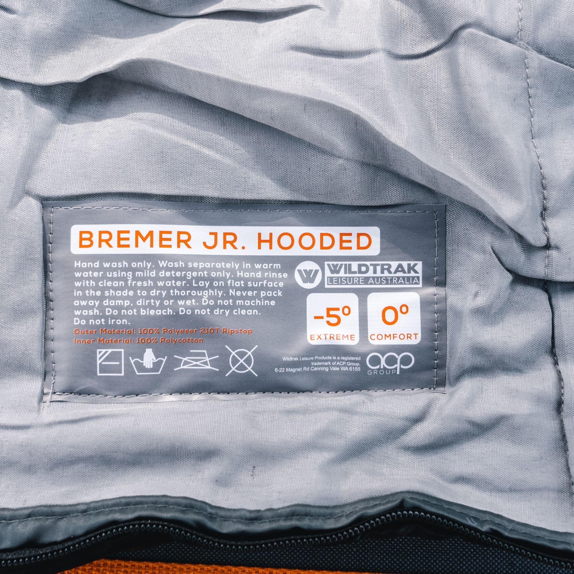 Wildtrak -5°C to 0°C Bremer Junior Kids/Youth Hooded Sleeping Bag, 65 x 170cm