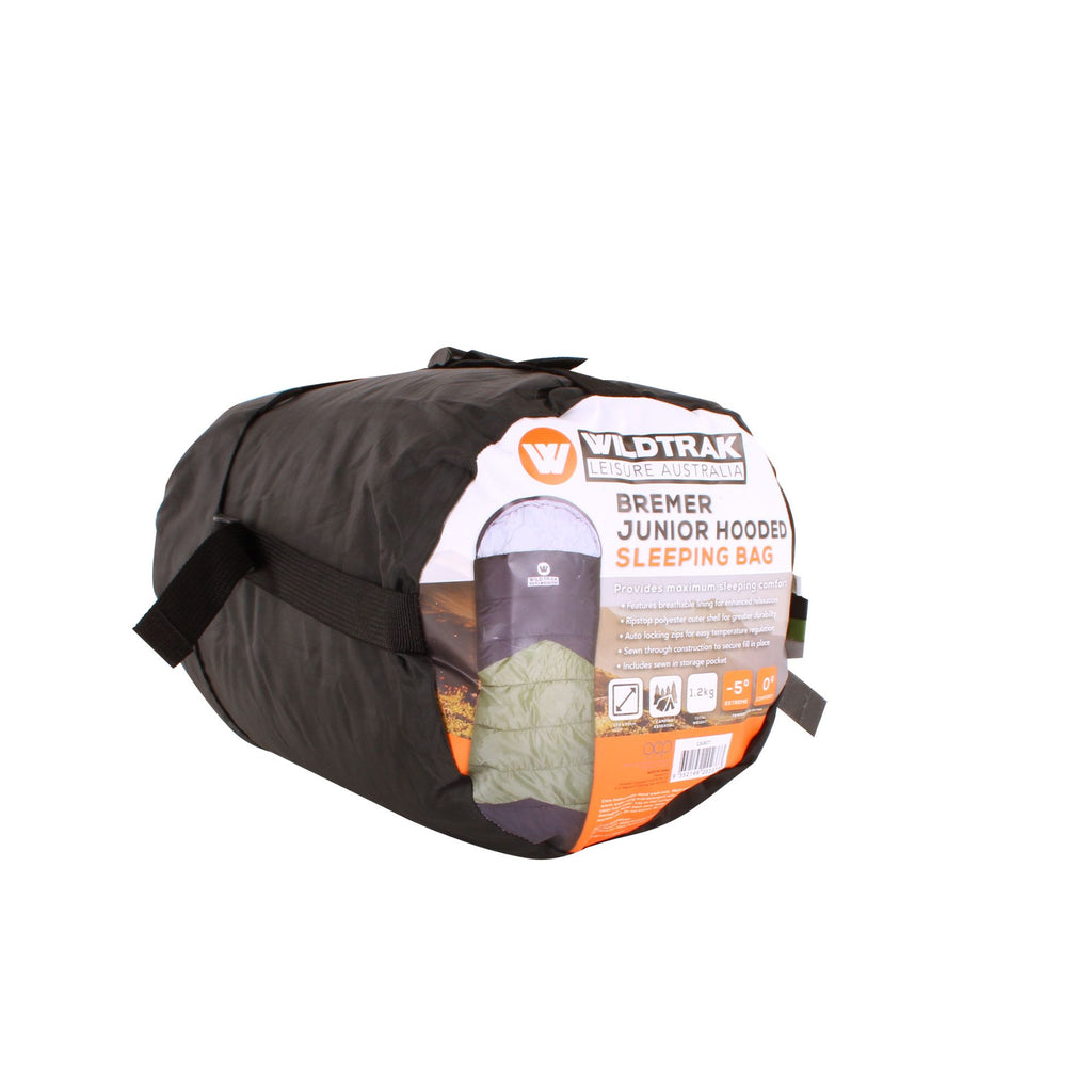 Wildtrak -5°C to 0°C Bremer Junior Kids/Youth Hooded Sleeping Bag, 65 x 170cm