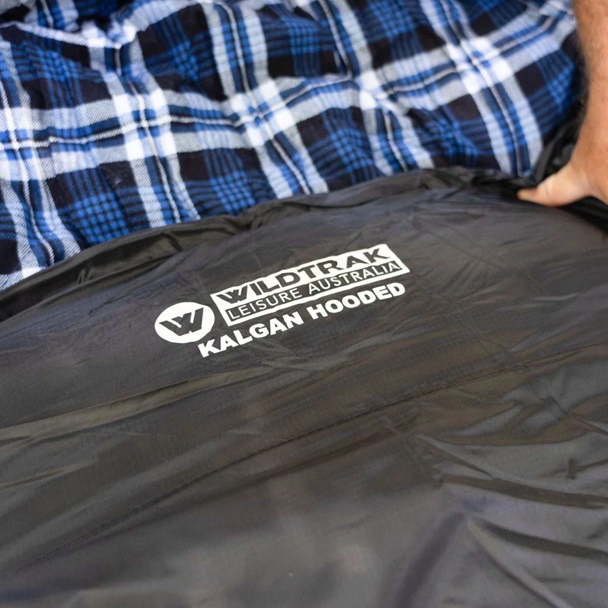 Kalgan Hooded Sleeping Bag, -2 to -7°C, Breathable Flannel Lining, Polyester Ripstop Outer, Auto Lock Zips, Sewn-in Storage Pocket, Hanging Loop, Storage Bag, 80x220cm