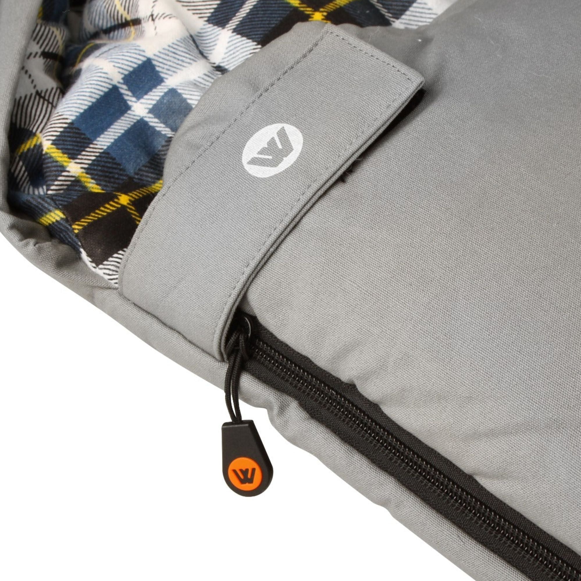 Frankland Jumbo Hooded Sleeping Bag, -2 to -7°C, Flannel Inner, Cotton Canvas Outer Shell, Auto Lock Zips, Sewn-through Contruction, Sewn-in Storage Pocket, Storage Bag, Hanging Loops, 90x230cm