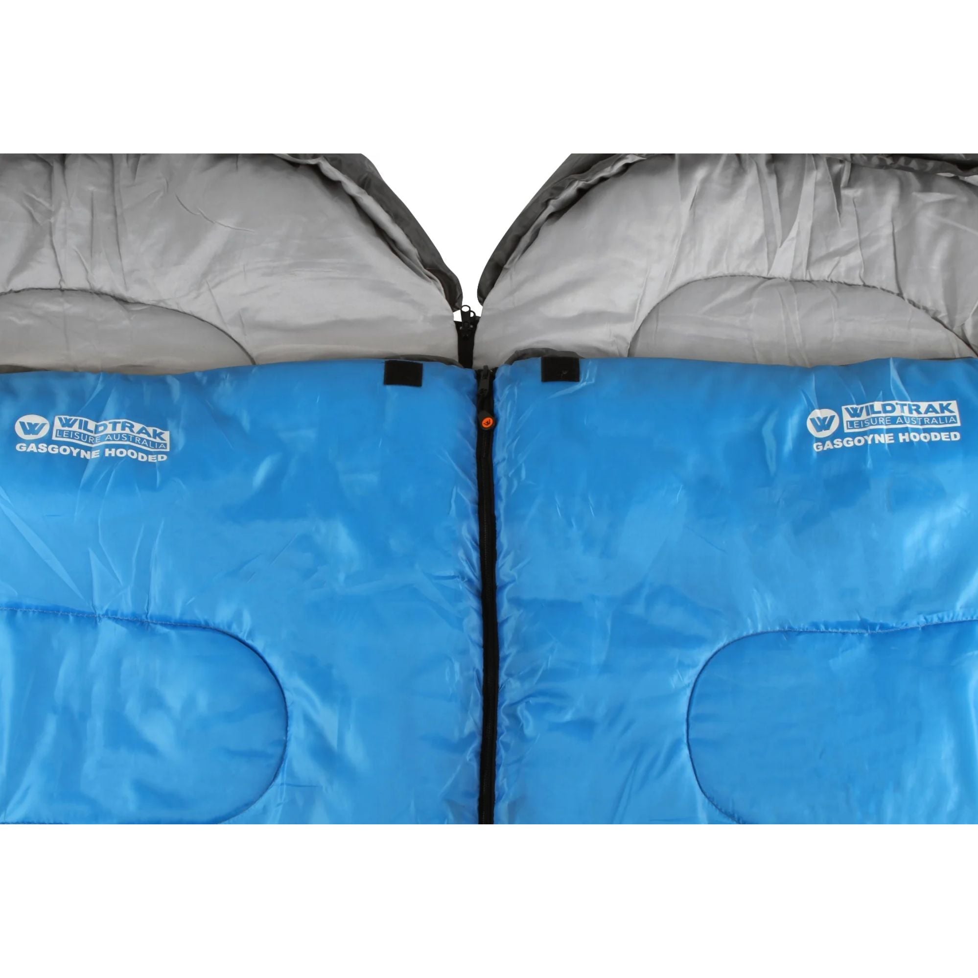 Gascoyne Twin Hooded Sleeping Bag, 5-10°C, Single or Double, Breathable Lining, Polyester Ripstop Outer, Auto Lock Zips, Sewn-in Storage Pocket, Hanging Loop, Storage Bag, 70x230cm