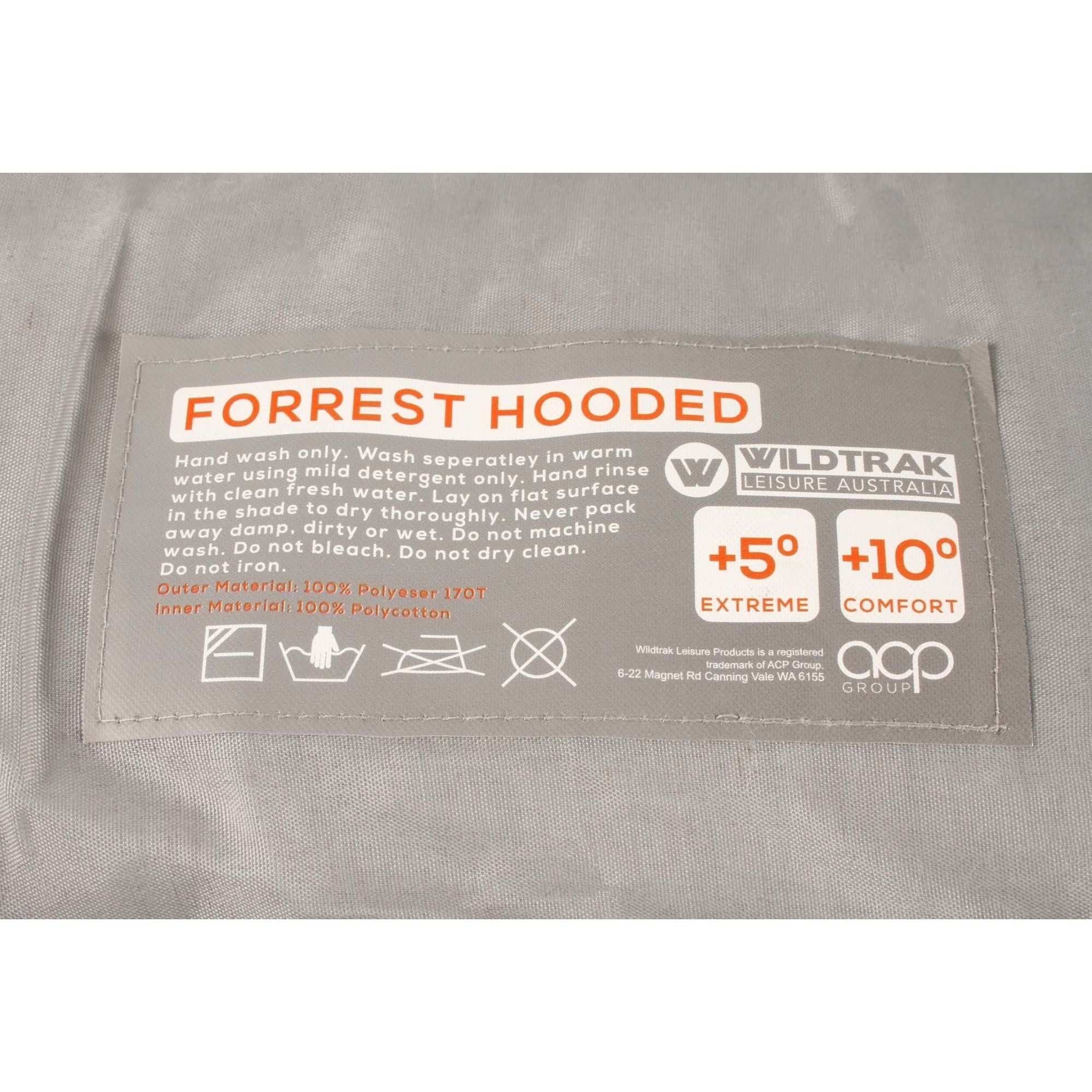 Forrest Hooded Sleeping Bag, 5-10°C, Breathable Lining, Ripstop Fabric, Auto Lock Zips, Sewn-in Storage Pocket, Hanging Loop, Storage Bag, 75x230cm