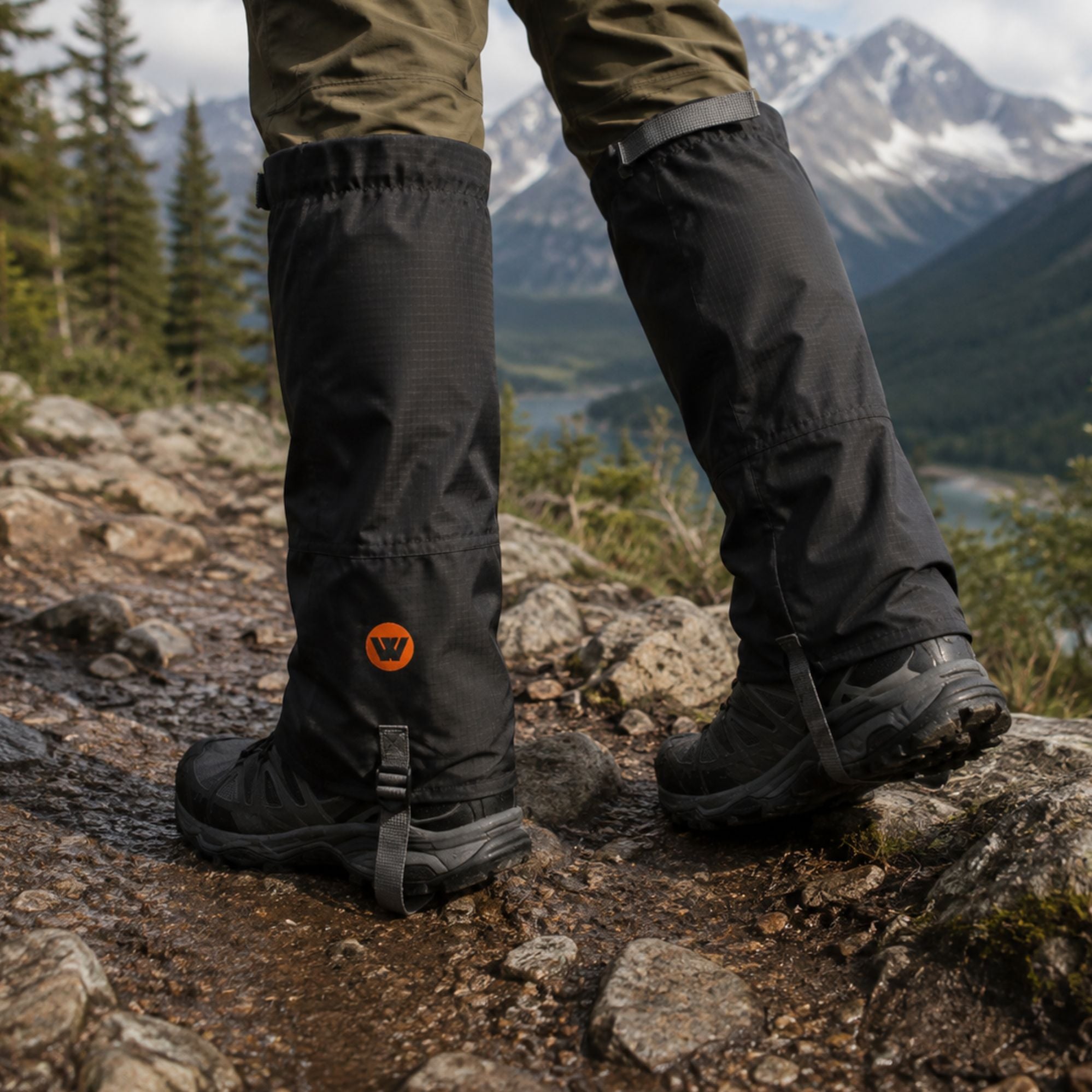 Wildtrak Waterproof Shoe Gaiter Set with Top Band and Shoe Buckle 45x43cm